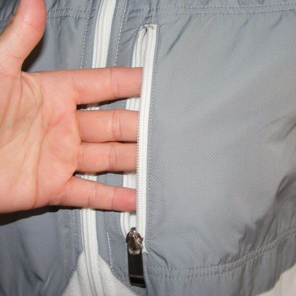 CALVIN KLEIN Fleece Jacket, S, White/Grey Color block, Pockets - Picture 9 of 15